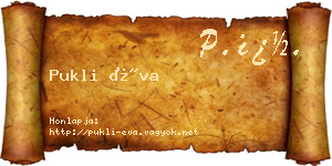 Pukli Éva névjegykártya