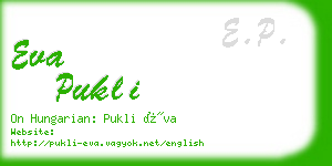 eva pukli business card